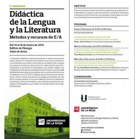 II JORNADAS Didáctica de la Lengua y la Literatura. Métodos y recursos de E/A