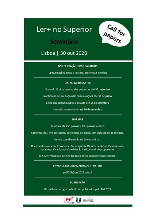 Seminário Ler+ no Superior organizado por el PNL2027 y RIUL