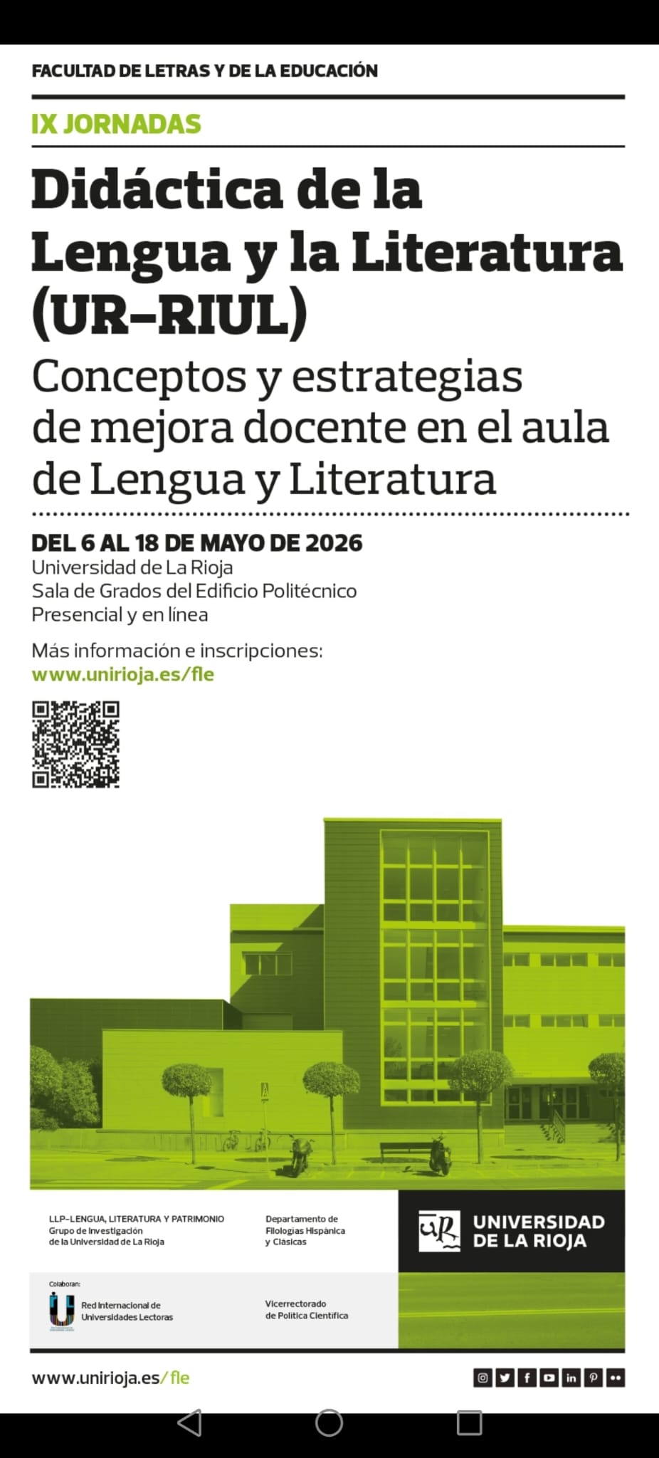 IX Edición de las Jornadas de Didáctica de la Lengua y la Literatura