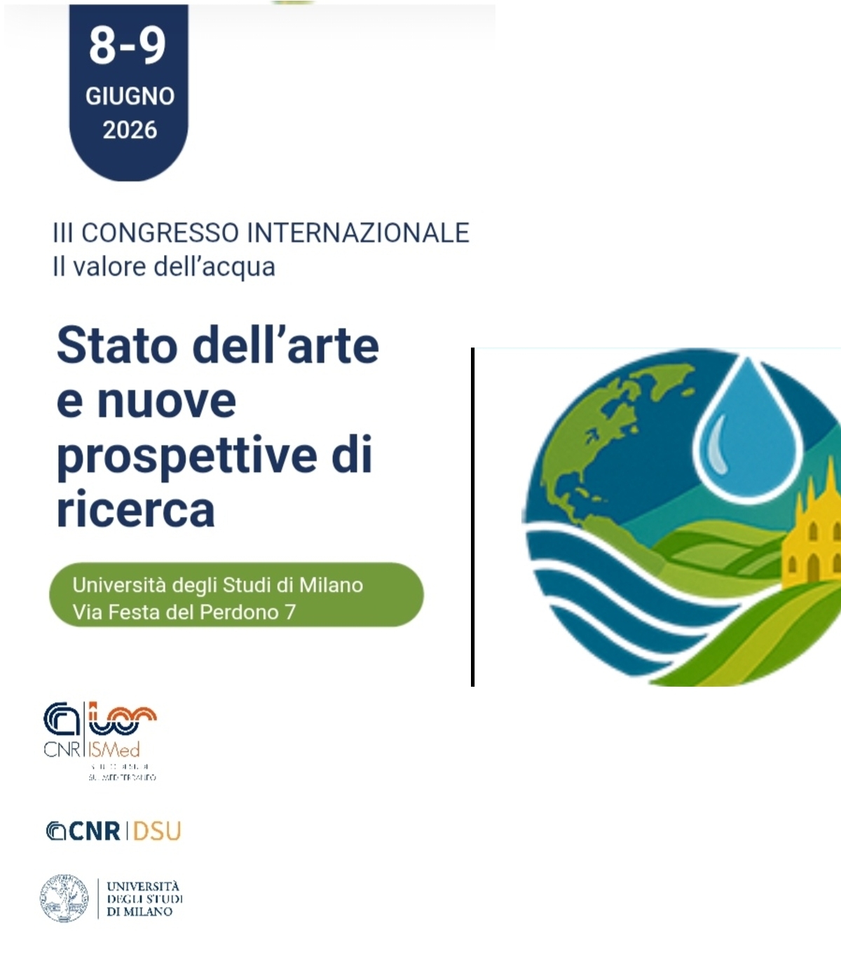 III Congreso Internacional: El valor del agua  📍 Universidad de Milán 📅 8–9 de junio de 2026