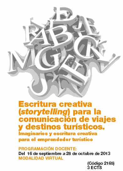 Escritura creativa (storytelling) para la comunicación de viajes y destinos turísticos. 