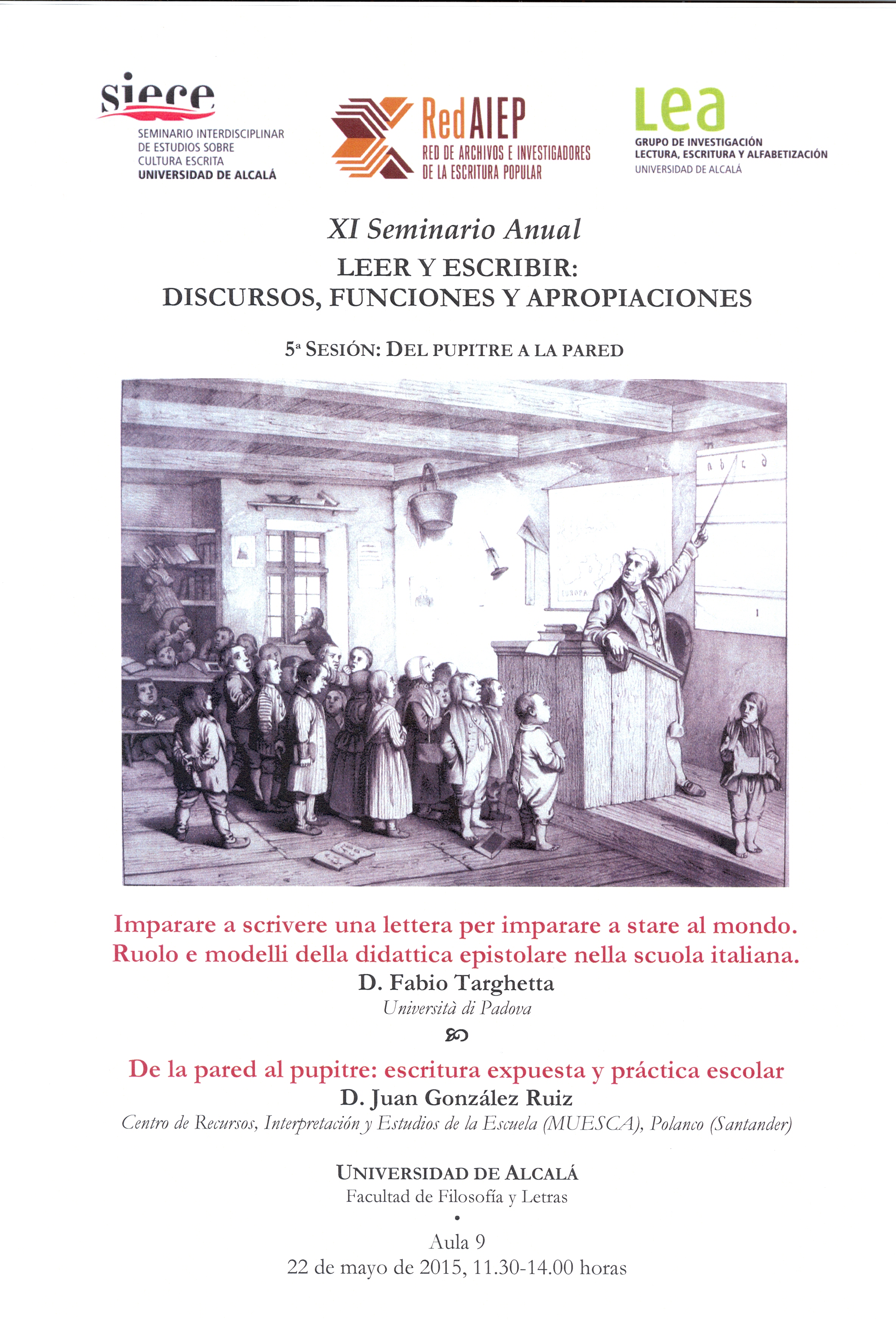 Del pupitre a la pared