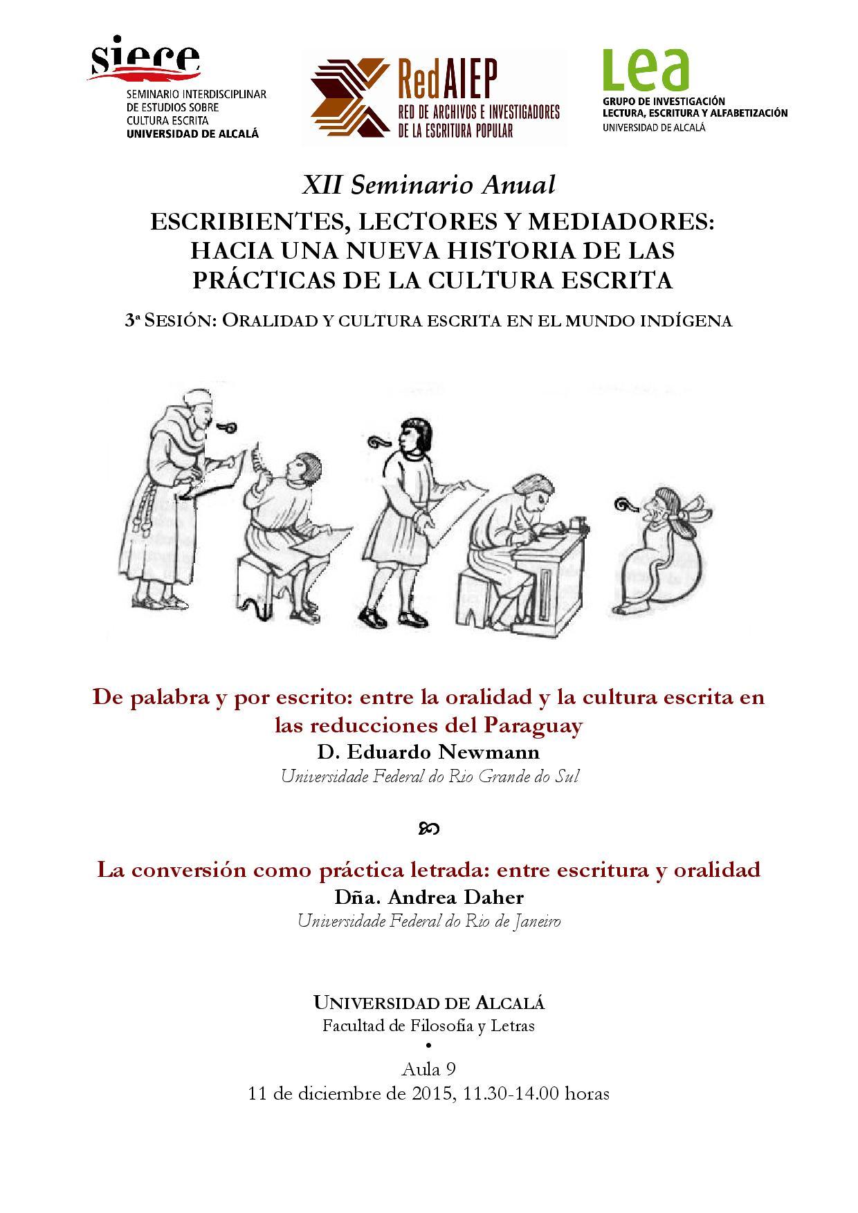 3ª sesión del XII SIECE: Oralidad y cultura escrita en el mundo indígena